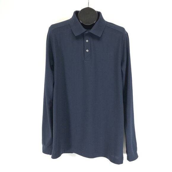 Cutter & Buck Other - Cutter & Buck Long Sleeve Polo Shirt Men's Large Tall Navy Blue Performance Golf